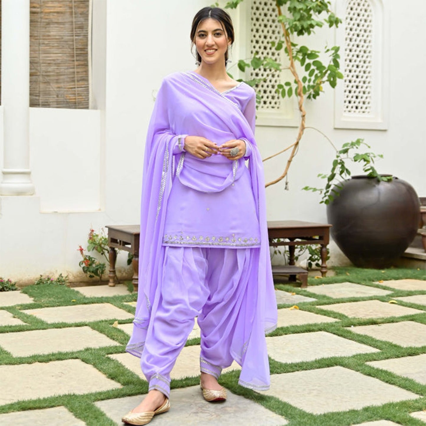 Lavender Kurta Patiala Set