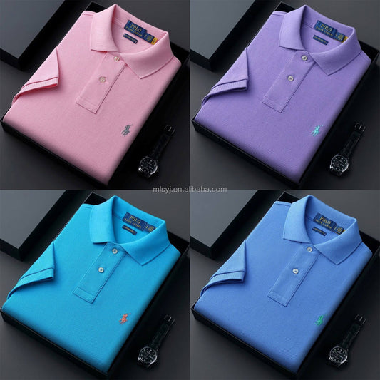 Polo shirt fabric 100% cotton t-shirt Polo shirt quick drying custom embroidered men's top wholesale