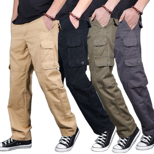 Men's Cargo Pants Mens Casual Multi Pockets Large Size Pants Men Outwear Straight Winter Pants Trousers