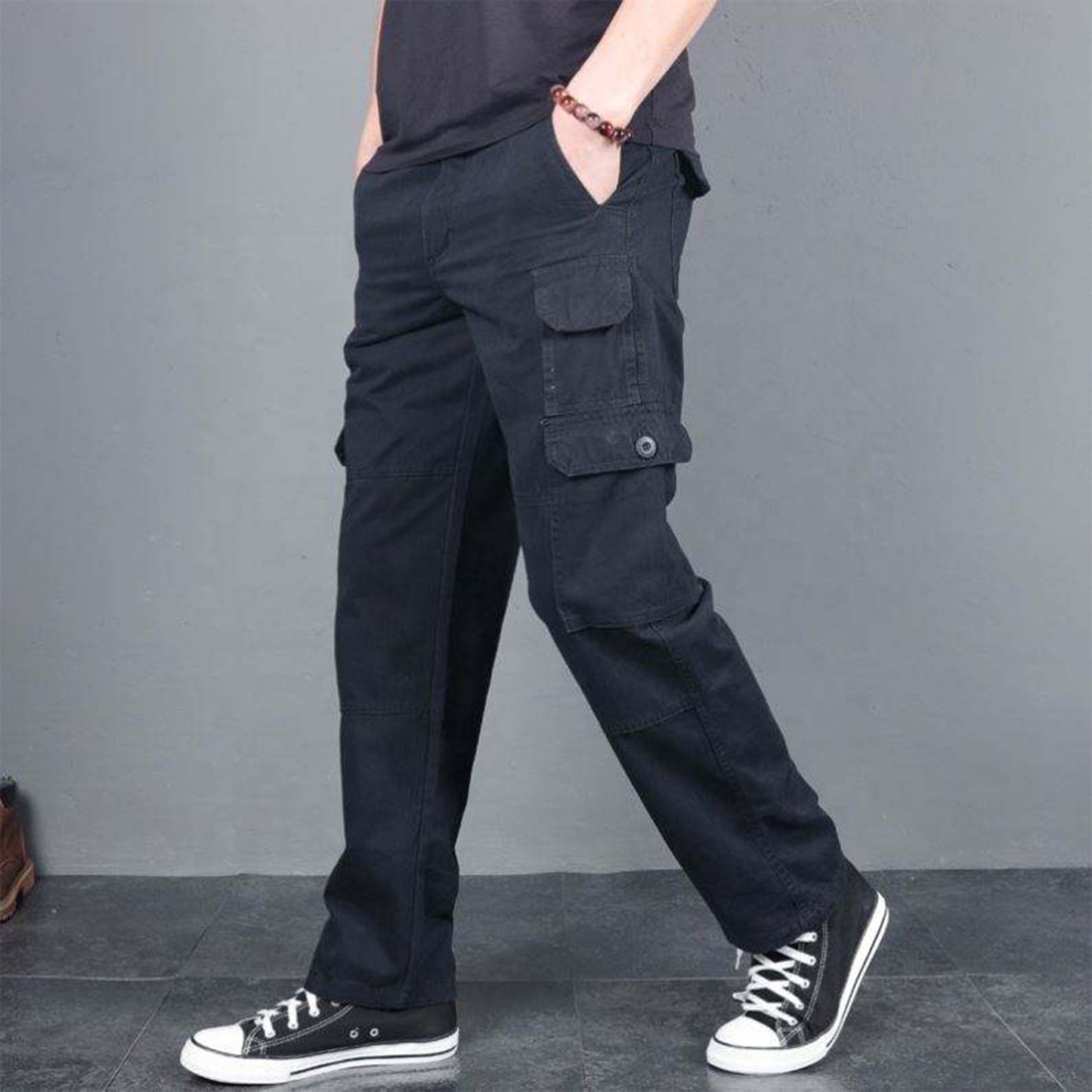 Men's Cargo Pants Mens Casual Multi Pockets Large Size Pants Men Outwear Straight Winter Pants Trousers