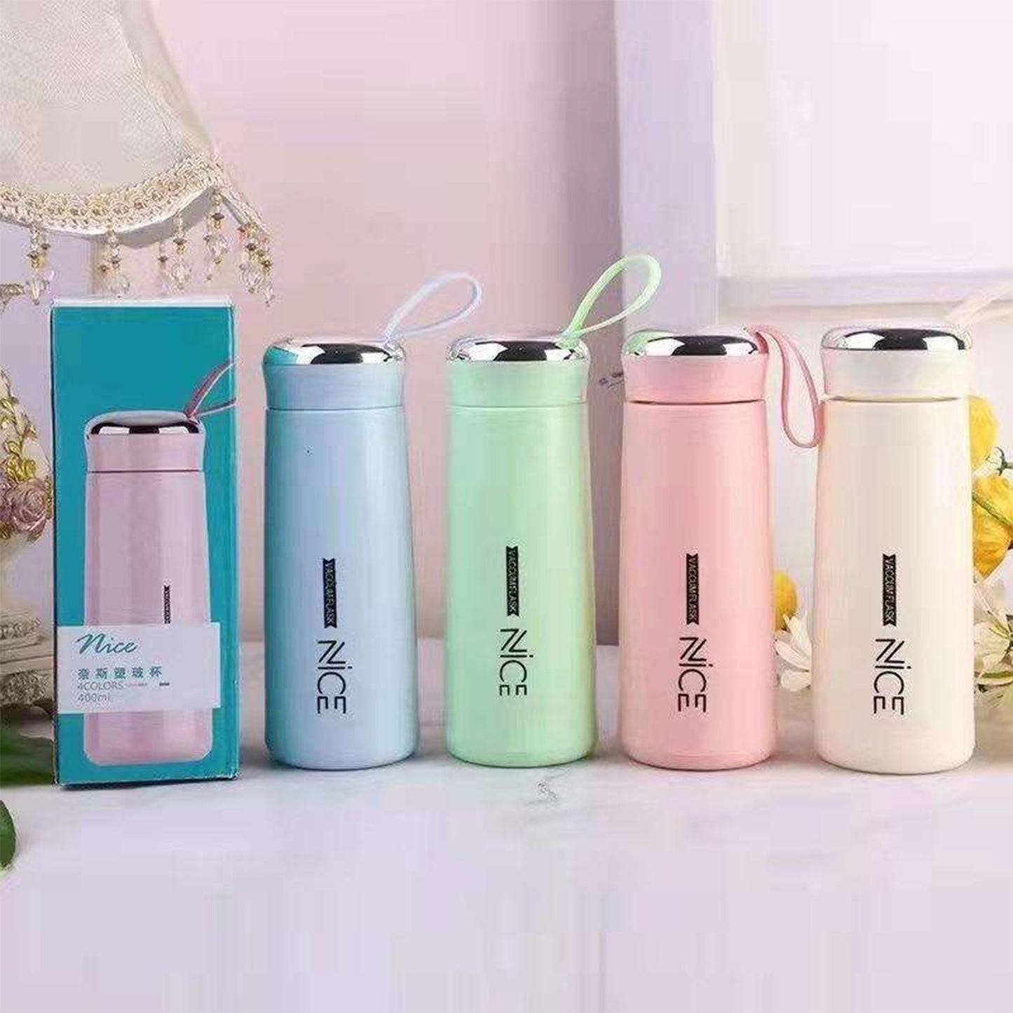 GCWAVE Factory wholesale Tea Water Bottle Glass Drinking Water Bottle 400ml Glass Vacuum Cupping 13oz Glass Thermos Cup