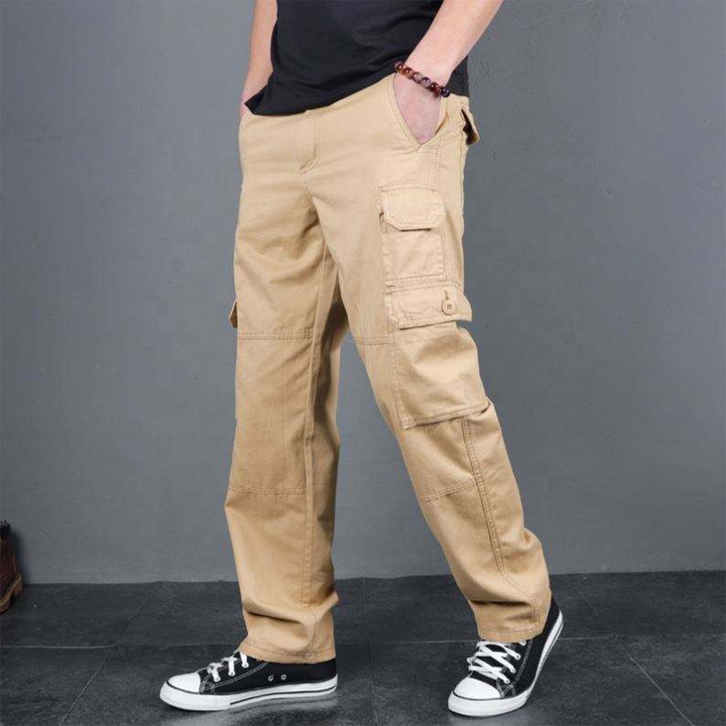 Men's Cargo Pants Mens Casual Multi Pockets Large Size Pants Men Outwear Straight Winter Pants Trousers