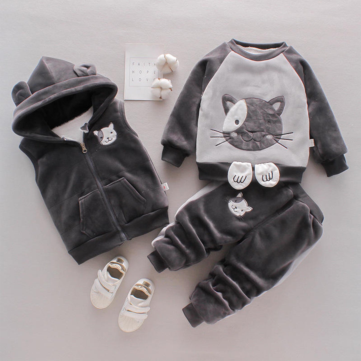 boys and girls Clothing 2024 toddler boys clothing sets Three Piece Set Female Children's Spring Clothing