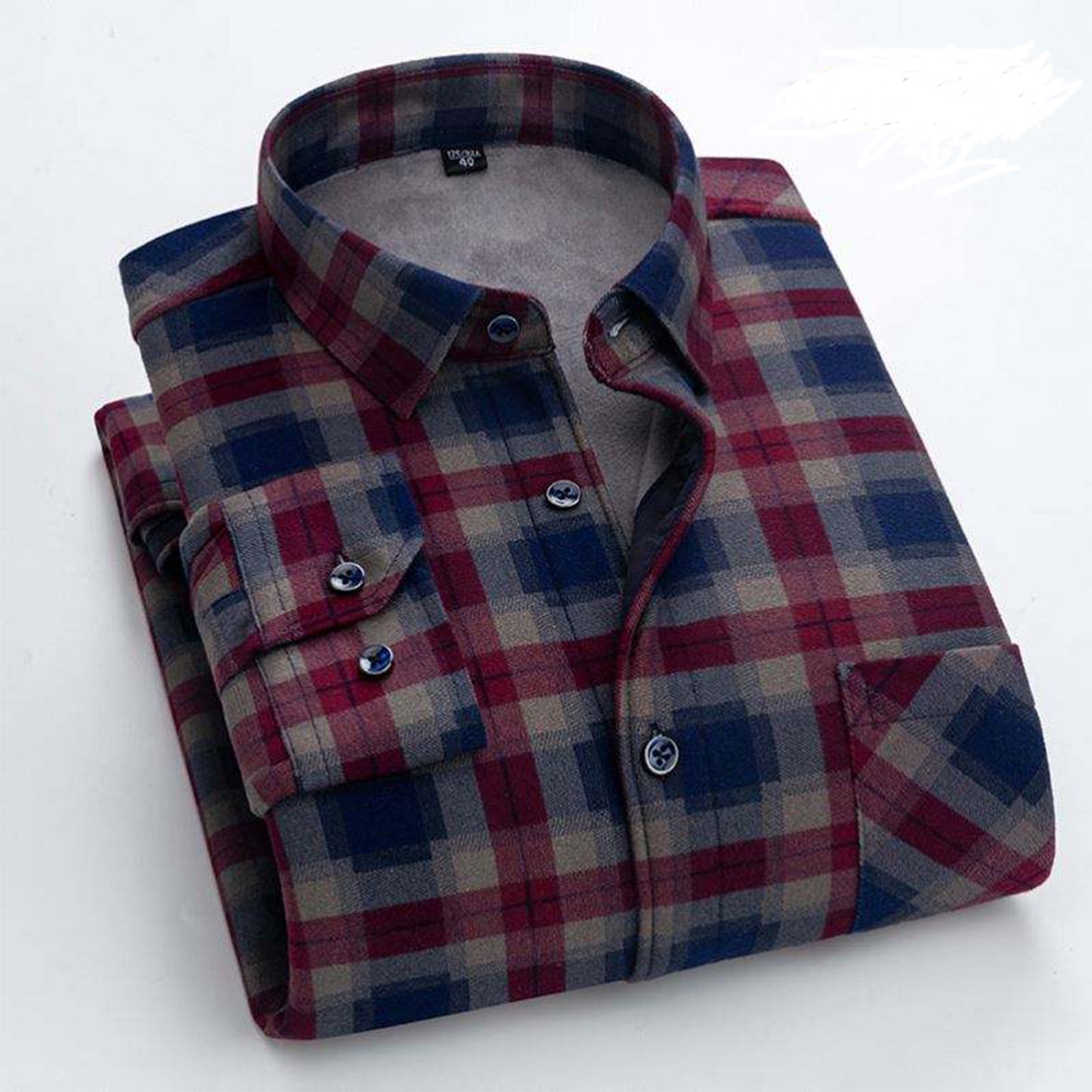 Winter Plus Size Mens Shirts Fleece Flannel Lined Long Sleeve Button Down Shirts