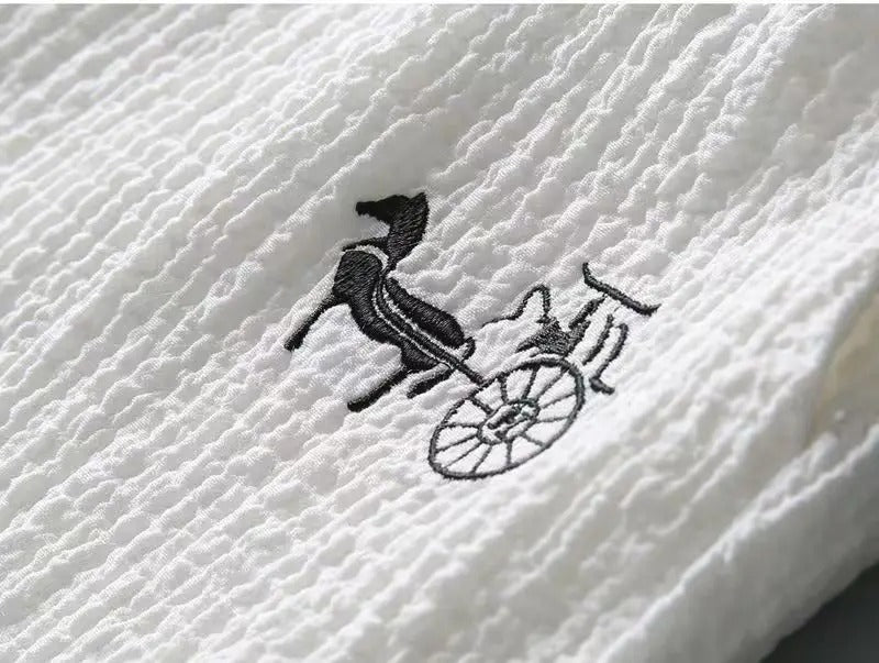 Embroidered Horse Carriage Shirt