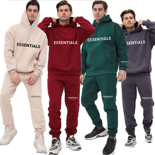 Apparel Manufacturers Custom Logo Joggers Cotton Unisex Men Sweatsuit Sweatpants and Hoodie Sweatshirt Set men's sets