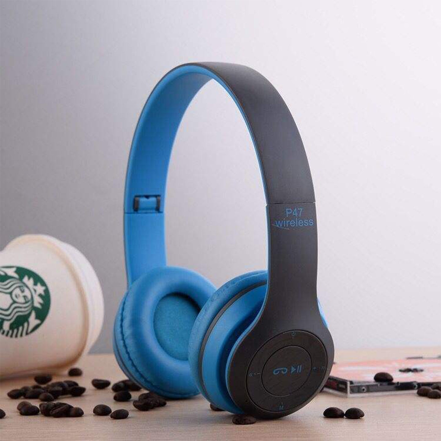 Gaming On-Ear P47 Wireless Headphone Stereo Foldable Headset Earphone Over-head Wireless Headphones for Indoor Outdoor