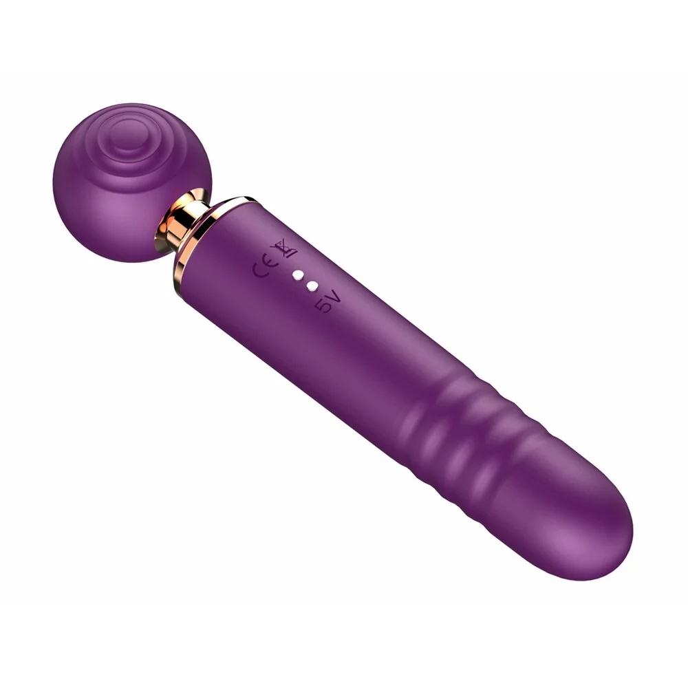 wholesale 10 frequency sucking telescoping tapping Double Stimulation electric handheld personal massager Vibrator woman sextoy