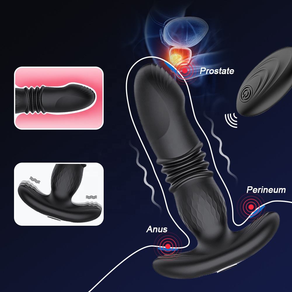 Hot Selling Thrusting Anal Butt Plug Vibrator Sex Toys for Woman Female Masturbator Silicone Anal Sex Toys