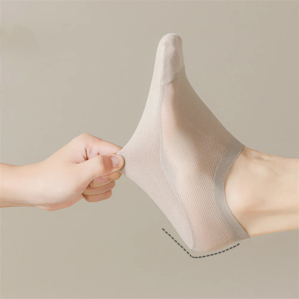 Men's 6-Pack Invisible Hollow Out Mesh Non-Slip Socks